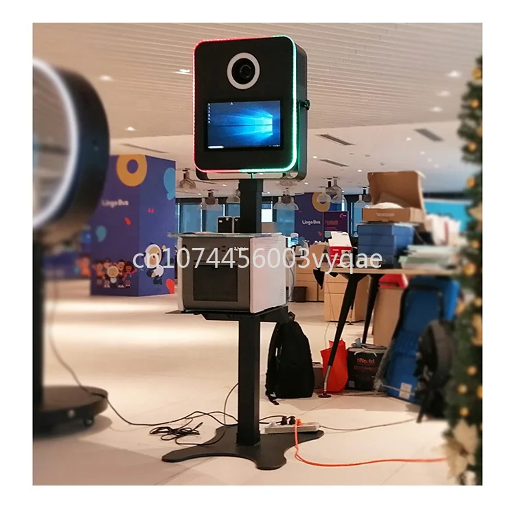 

Wedding Portable Photobooth Machine Event Selfie Photo Booth Kiosk with Printer and Camera