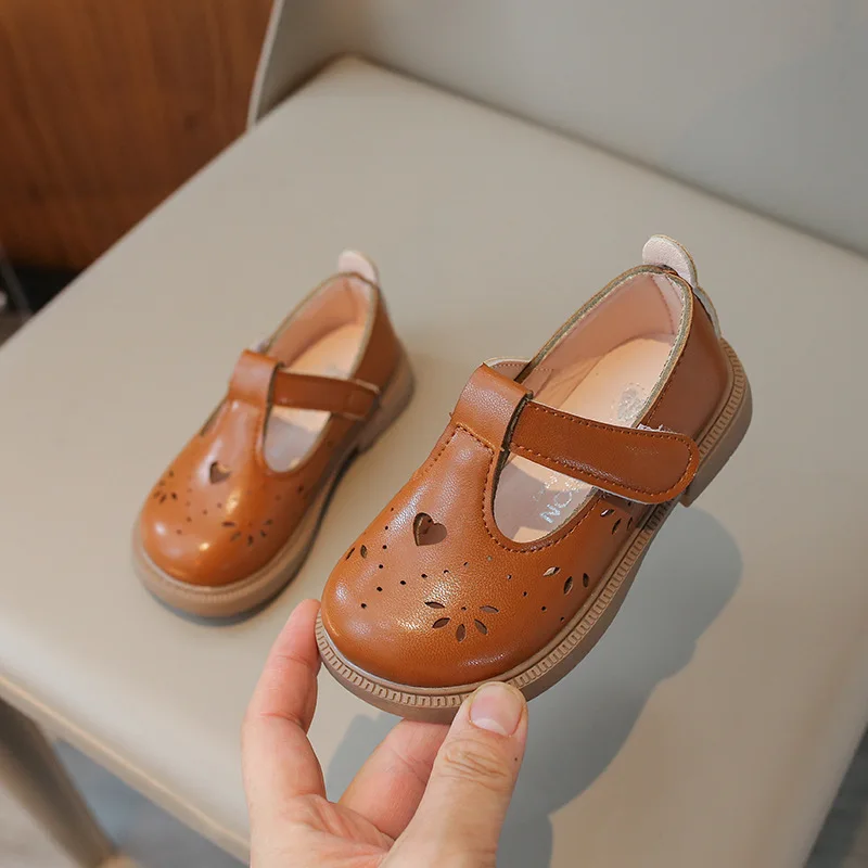 Spring Baby Girl Leather Shoes 2 To 3 Years Solid Color Soft Sole Princess Shoes Children's Casual Single Size 21-30 leather shoes girls shoes girls flats