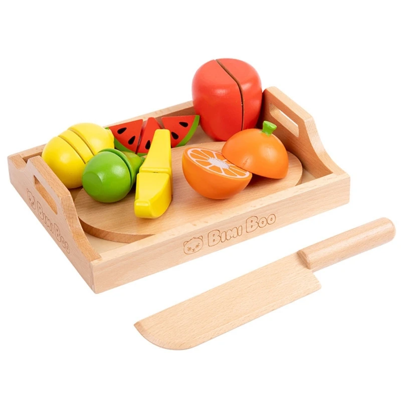 

Wood Game Simulation Kitchen Series Cutting Fruit And Vegetable Set for Toddlers Cutting Fruit Vegetables