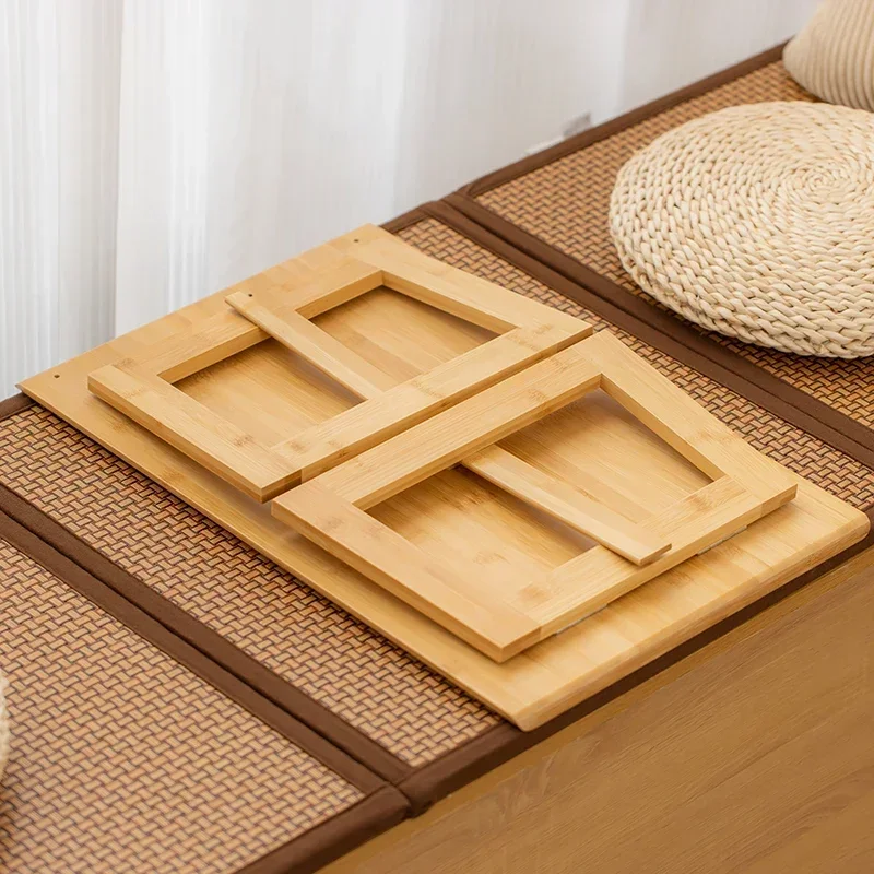 Walnut Colored Floating Window Bed Computer Study Table Tatami Wooden Small Coffeetable Low Ground Desk, Home Furniture, Promoti