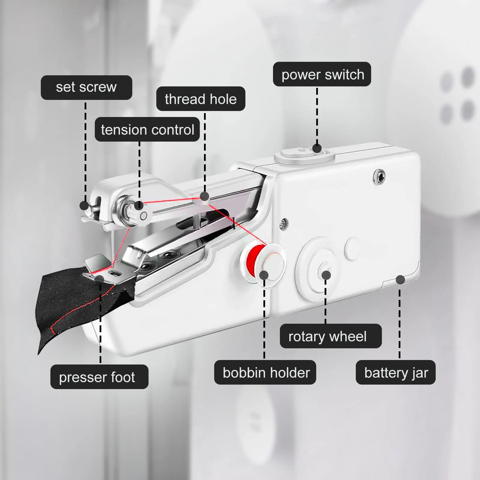 Handheld Sewing Machine,Portable Mini Sewing Machine Suitable for DIY, Home[Easy to Use ] 6