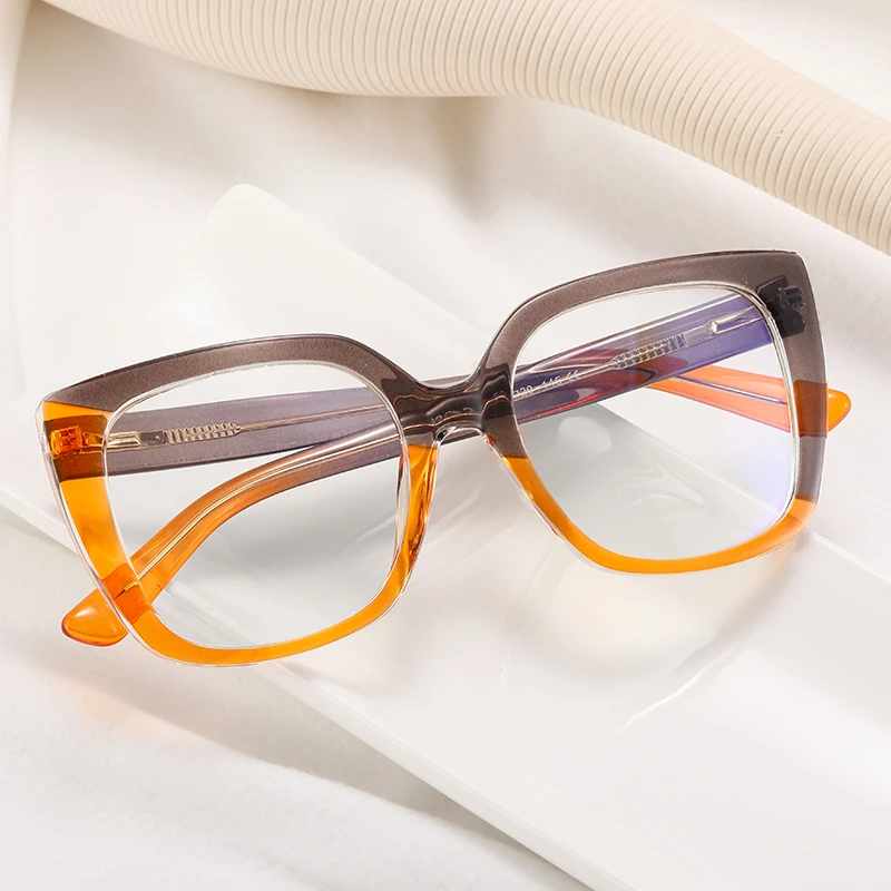Finished Prescription Myopia Glasses Brand Designer Oversized Square Women's Eyeglasses Anti Blue Light Diopter Glasses Minus -2 2
