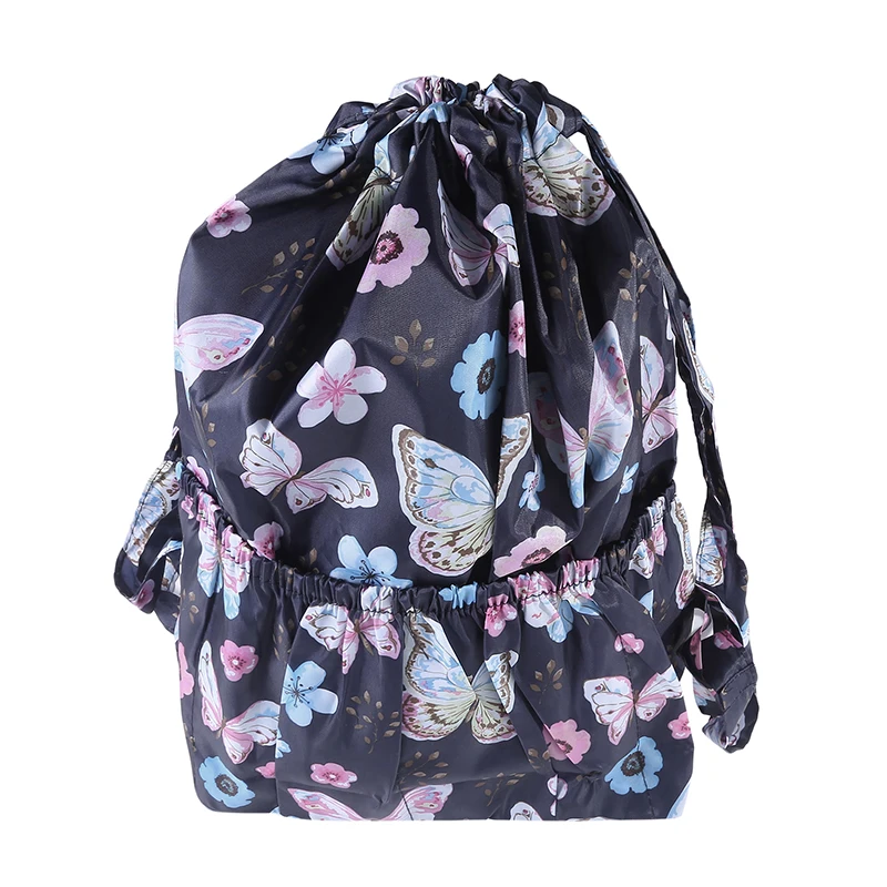 

Fashion Vintage Drawstring Backpacks Women Large Capacity Flower Ethnic Style Waterproof Nylon Rucksack Shoulders Backpacks
