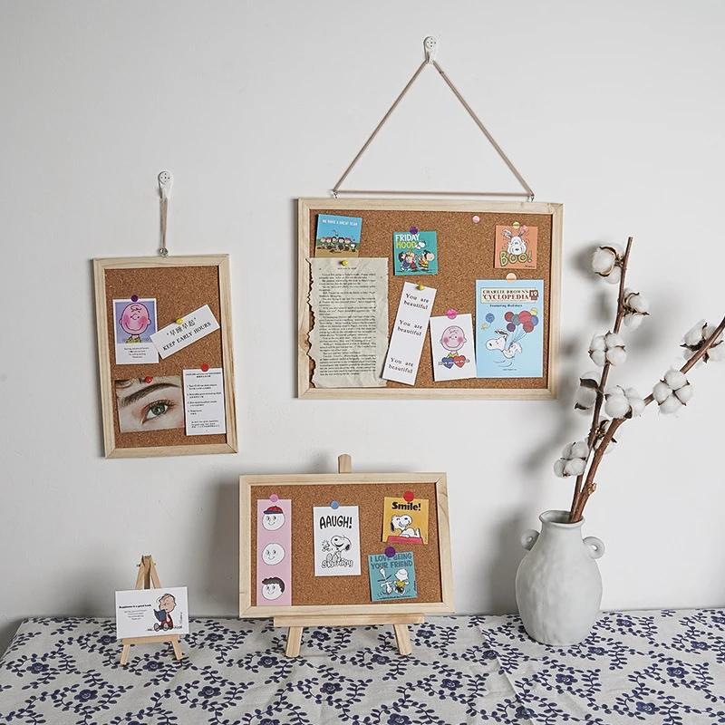 Kawaii Soft Wooden Letter Message Board Decorative Postcard Photo Wall Cork Board Memo Paper Background Stationery