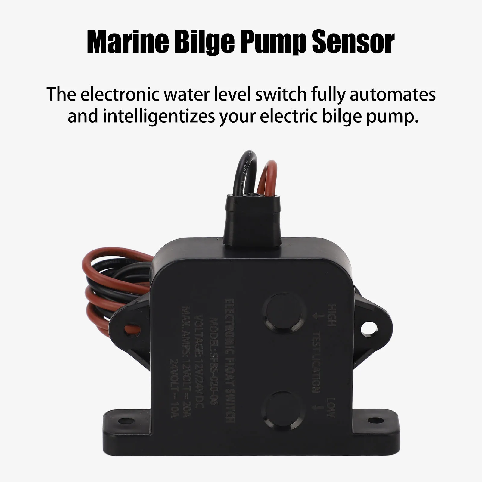 Interruttore Galleggiante Per Sentina 12V/24V – Avvio Automatico Della Pompa Con Ritardo Di 3 Secondi – IP67 - 2