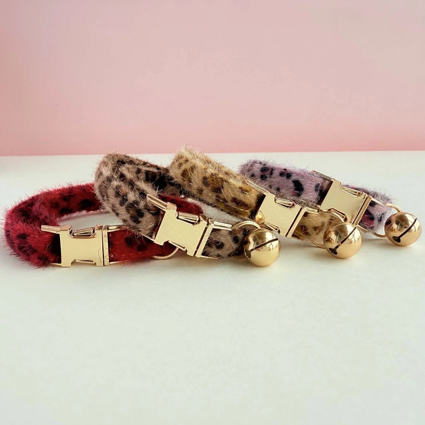 Personalized Leopard Print Cat Collar With Bell Adjustable Kitten_voghion.com