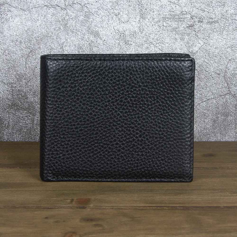 Wallet for Men Slim Genuine Leather Small Thin Men's Wallet Credit Card Holder Slots Short Bifold Horizontal and Vertical Wallet