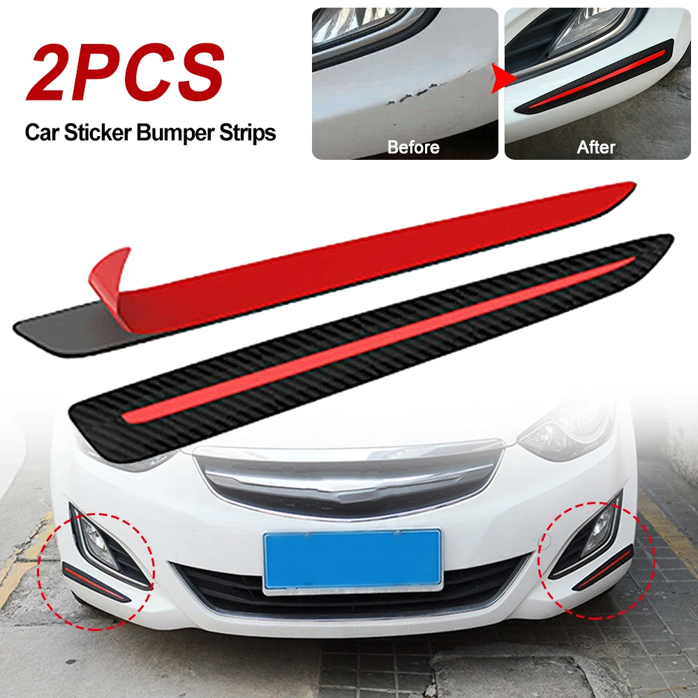 

Carbon Fiber Look Car Front Bumper Corner Protector Guard Cover Anti Scratch Sticker For Audi For Benz For BMW For Honda For Kia