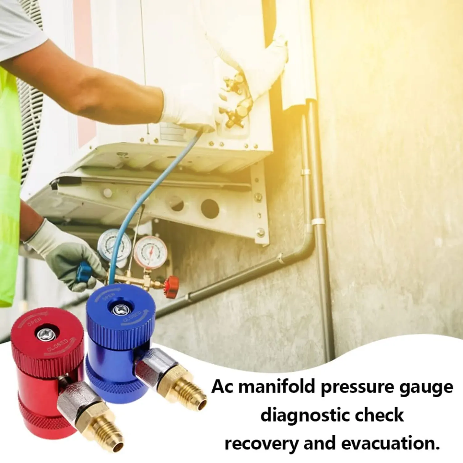 Adaptateur Coupleur Rapide Pour Climatisation Auto R134a - Côtés Haut Et Bas 1/4 SAE - Mécanique