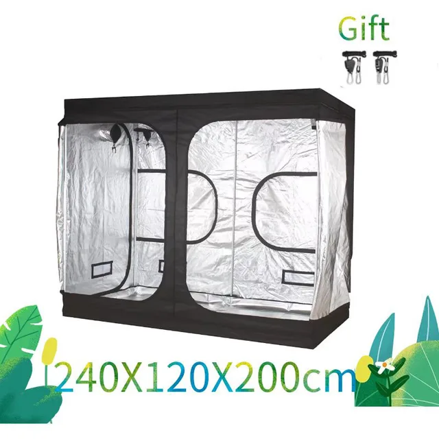Kiváló Minőségű 600D 240X120X200Cm Növénynövekedés Doboz Sátor Termesztési Termesztőkábó Sötét Szoba Led -Hez Világos Zöld Ház Növények Virág