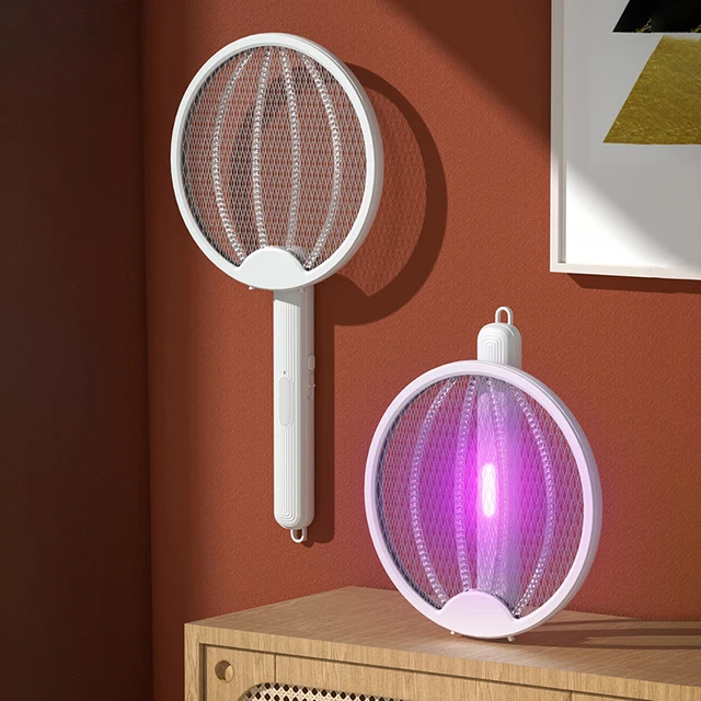 4 Az 1 Összecsukható Elektromos Szúnyog Swatter Falra Szerelt Kézi 3000 V-Os Újratölthető Szúnyogrépés Állítható Hiba Zapper - Image 6
