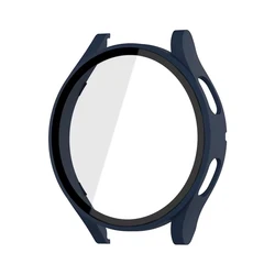 Premium All-Around Protective Tempered Glass Bumper Case for Galaxy Watch - Full Coverage, Scratch-Resistant Shield (Midnight blue)