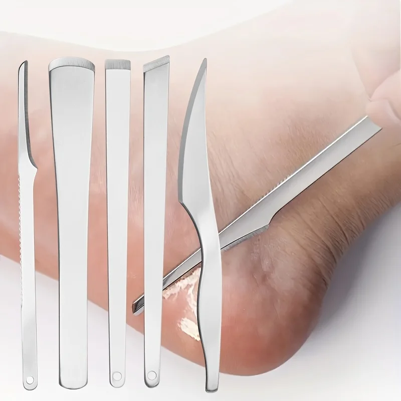 Stainless Steel Pedicure Tools Set 2/5pcs Foot Cleaning and Care Dead Skin Scraper Reusable Foot Exfoliation Skin File