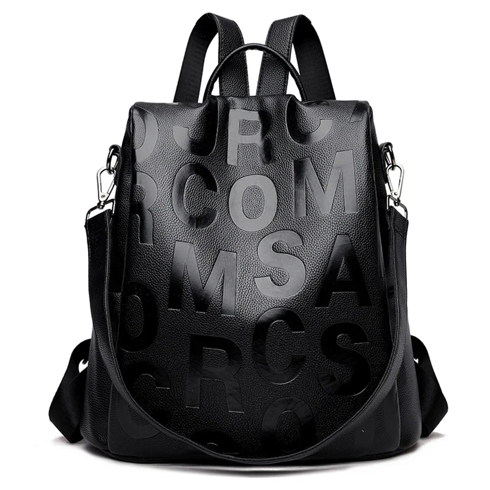 thumbnail image 1 of Nueva mochila para mujer, mochila de cuero suave de alta calidad, bolsas de viaje escolares para niñas, mochila de viaje antirrobo de gran capacidad, 1 of 5