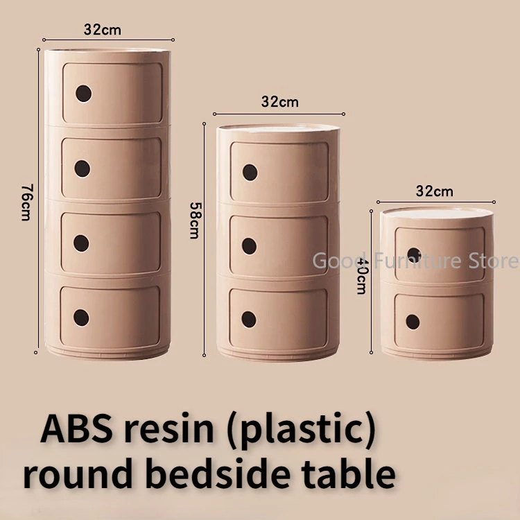 Bedroom Round Mobile Nightstands Nordic Storage Mini Bedside