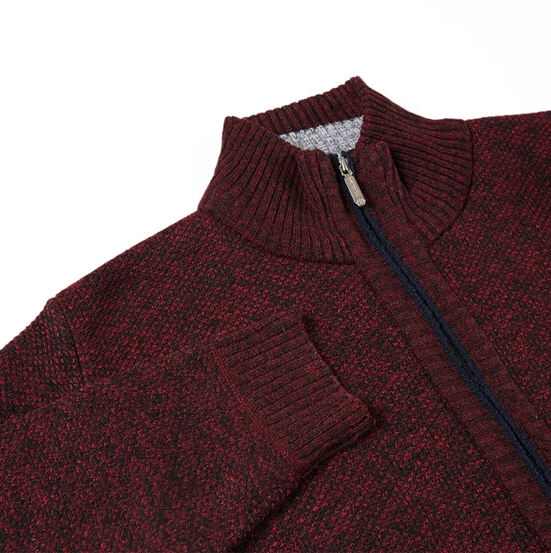 Men Autumn Winter Clothes Wool Cardigan Warm Thick Solid Long Sleeve Zipper Knitted Sweater Cotton Casual Brand Man Sweaters
