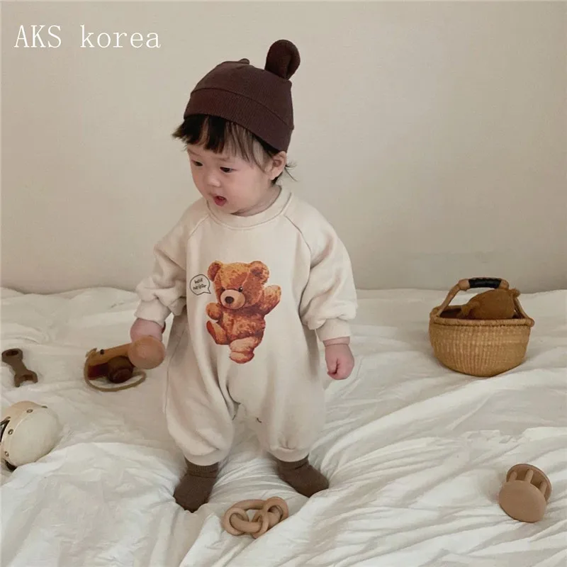 bright baby bodysuits	 Cartoon Bear Long Sleeve Baby Romper Cotton Kids Infant Loose Casual Jumpsuit Cotton Spring Autumn Boy Girl Newborn Clothes Bamboo fiber children's clothes