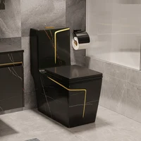 Toilet,Square Gold Line Design ,Grey Color Water Closet ,Bathroom Wc, One Piece Ceramic ,Marble Toilet 2