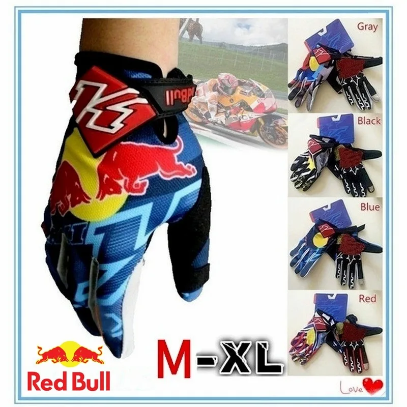 Full Finger Red Bull Racing Gloves 5