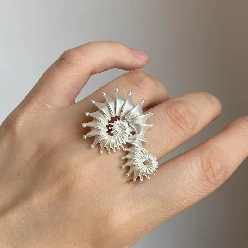 Fashion Retro Metal Conch Stud Earrings Rings for Women Girls Personality Ocean Piercing Earring Unisex Jewelry Accessories Gift