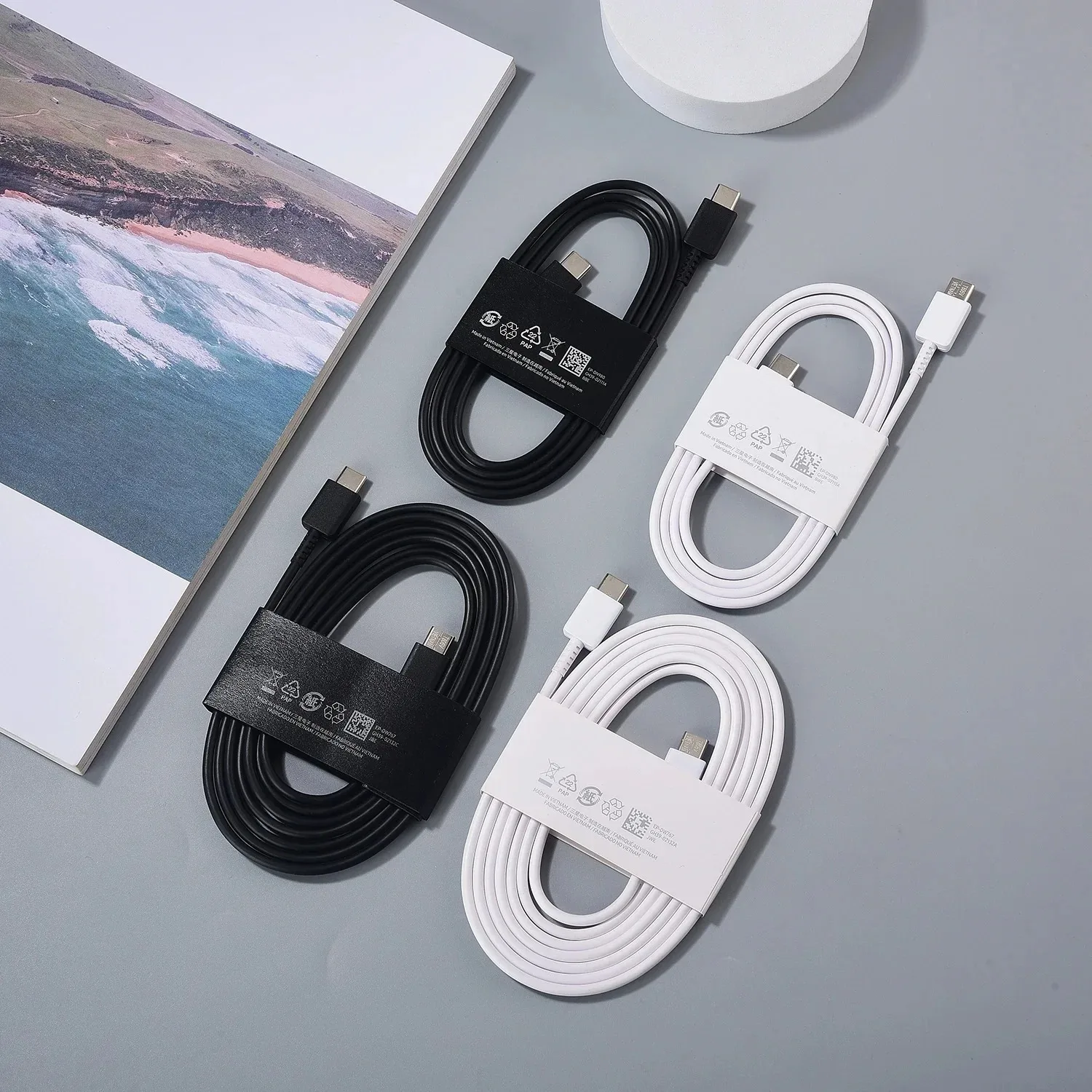 삼성 3A PD USB 케이블 25W 45W 타입 C to 타입 C 고속 충전 케이블 갤럭시 S24 S23 S22 노트 20 울트라 플러스 S21 S20 FE용