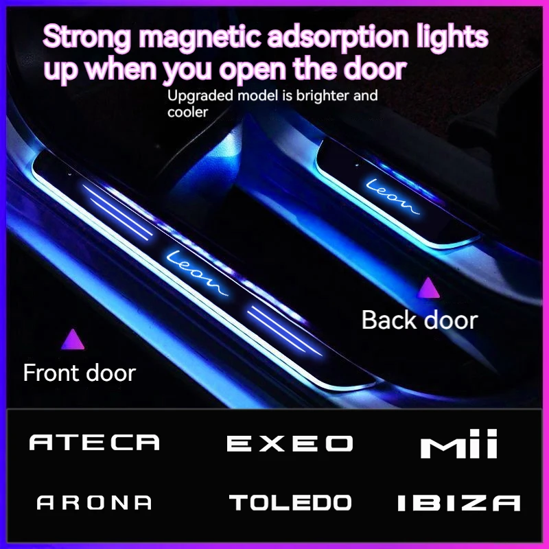 

For SEAT Leon Ibiza FR 2 Ateca Arona Exeo Arosa Tarraco Car Wireless LED Welcome Pedal Threshold Light passage Atmosphere lamp