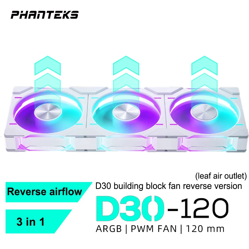 Phanteks D30-120 120mm ARGB Case Fan Regular/Reverse Airflow 4PIN
