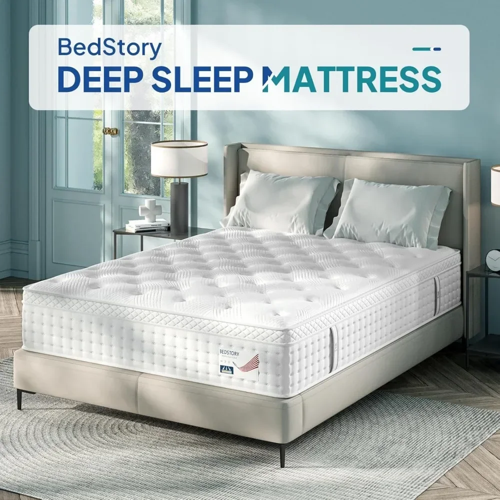 14 Inch King Deep Sleep Mattress, Extra Lumbar & Shoulder Support, Hybrid Mattress with Gel Memory Foam - Fiberglass Free 3