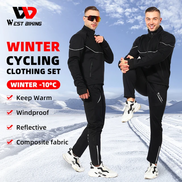 Conjunto Chaqueta Ciclismo Invierno Hombre Prueba Viento