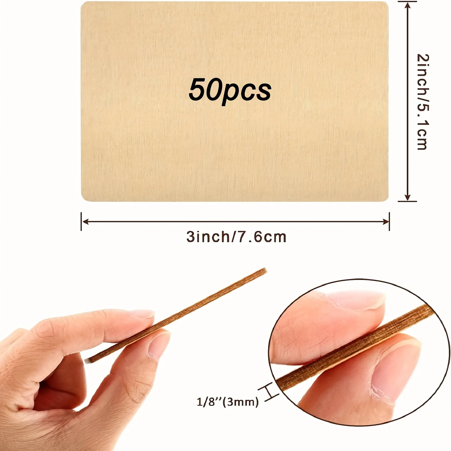 50pcs 빈 나무 사각형 나무 조각 라운드 코너 사각형 나무 컷 아웃, 2x3 인치, DIY 예술 공예 프로젝트, 장식