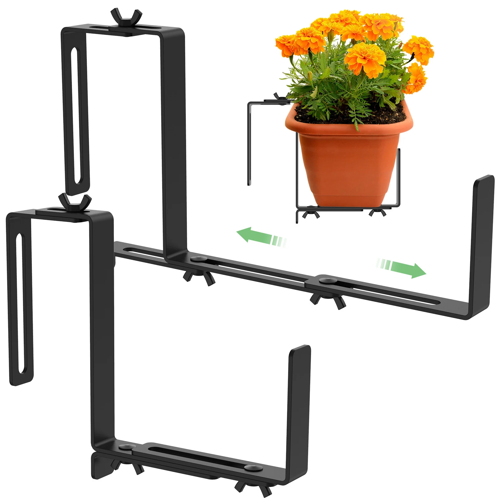Heavy Duty Carbon Steel Adjustable Planter Box Brackets