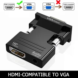 High-Definition HDMI to VGA Audio Converter Adapter - <=0.5m (No Audio Cable)