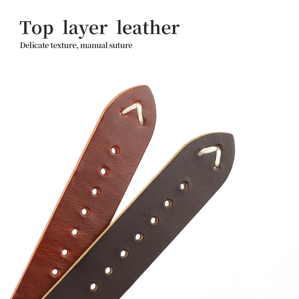 Vintage Cowhide Watch Straps Bracelet 22mm Handmade Oil Wax Genuine Leather Watchbands Quick Release Watch Strap Belt