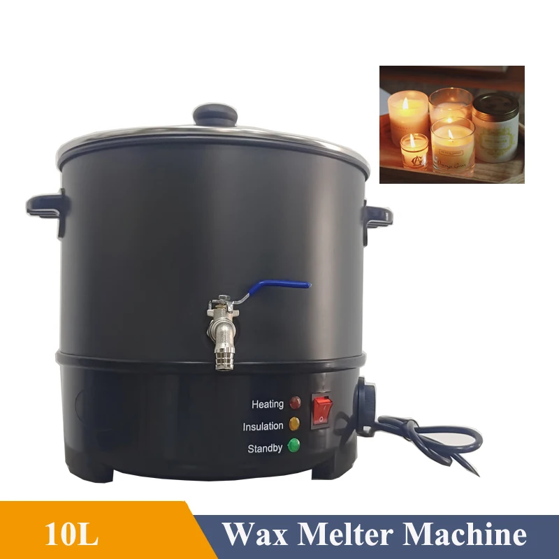 Commercial Wax Melter for Candle Making 10L Extra Large Electric Wax Melting Pot Kit for Candle Making Business With Wick Holder
