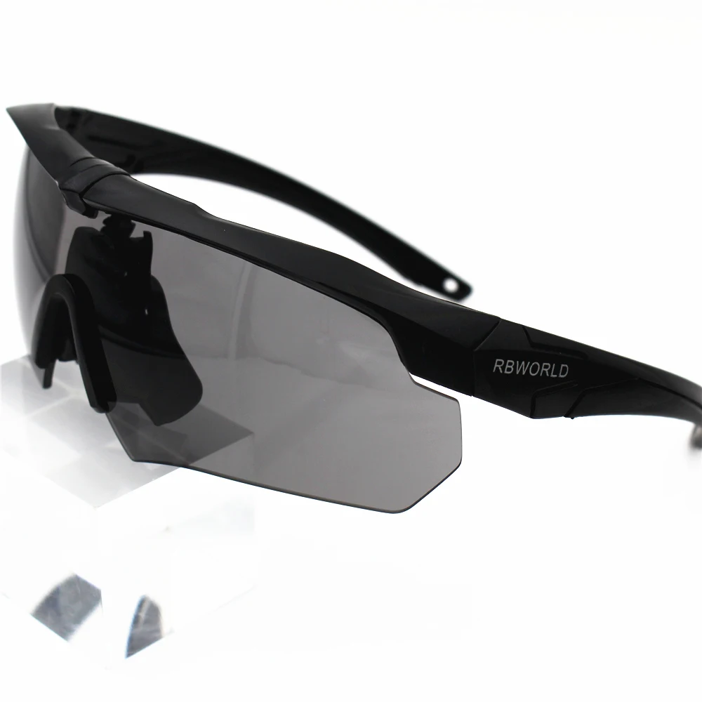 Tr90 Military Sports Glasses 3 lens sunglass bullet-proof army tactical glasses shooting eyewear MTB cycling