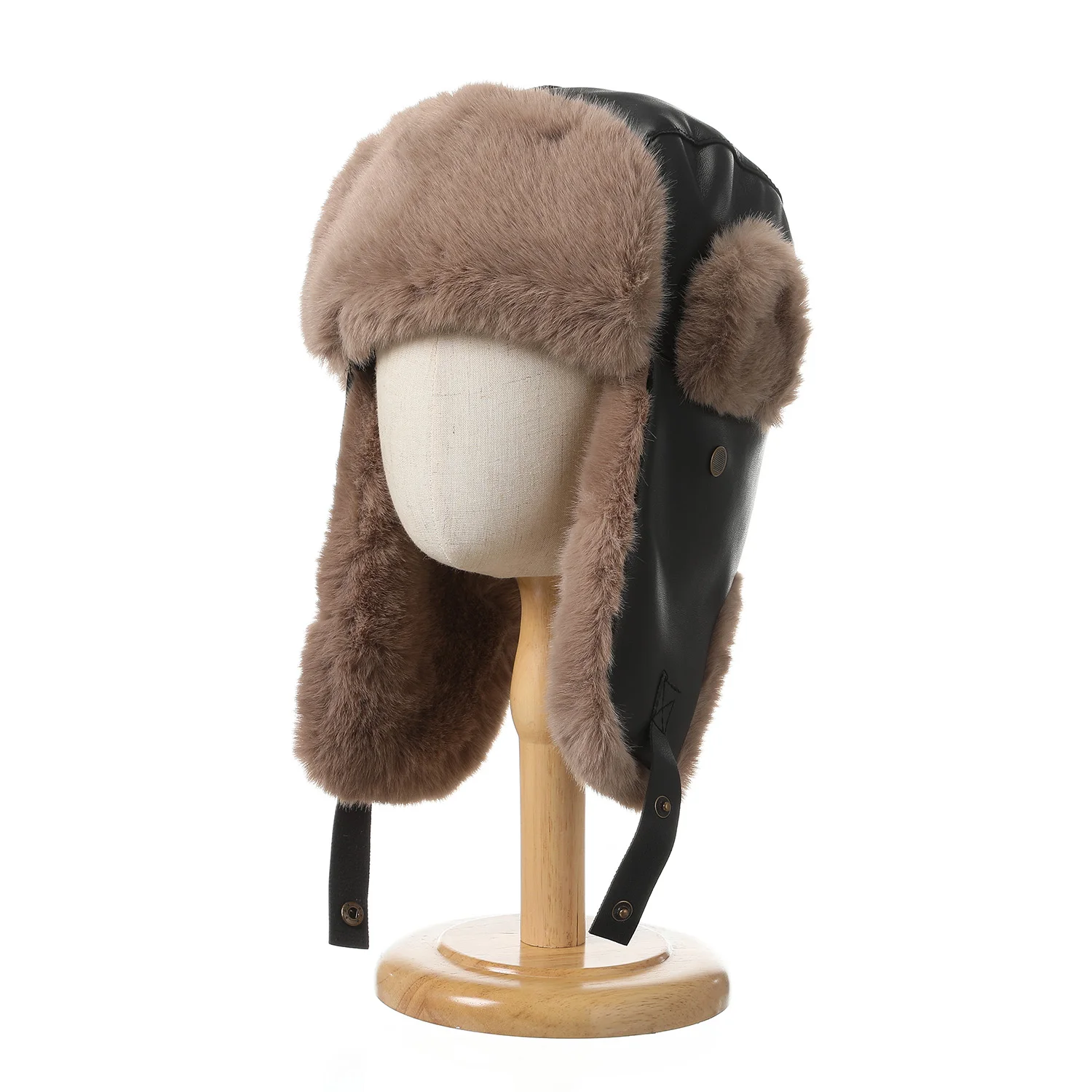 Herbst und Winter Männer Frauen Dicke Warme Outdoor Russische Uschanka Faux Pelz Hut Earflap Ski Russische Kappe Gehörschutz Pullover Hüte – Detail 8