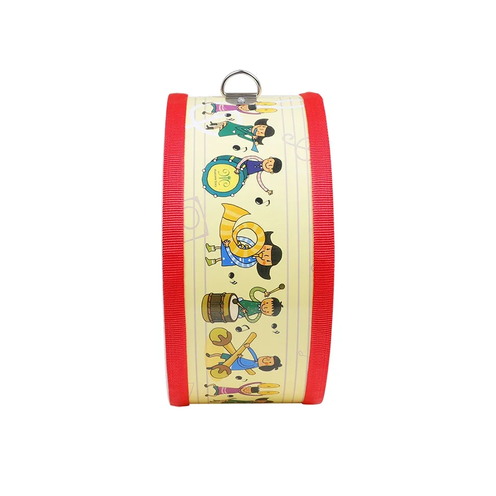 Musical Percussion Instruments Orff Cartoon Hand Drum Portable Wooden Double-sided Tambourine Kids Educational Toys