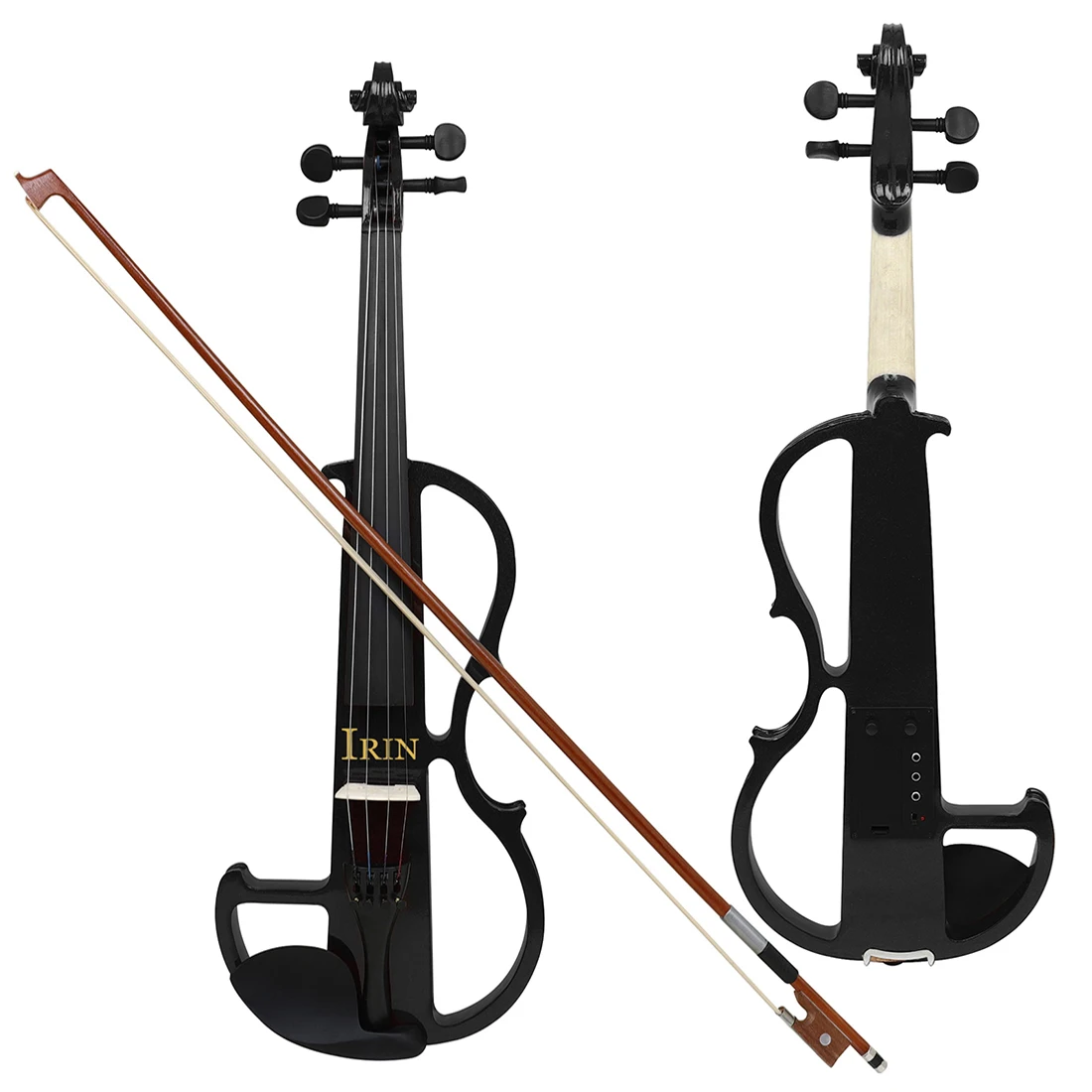 Electric Violin 4/4 Full-Size Silent Violin Set Solid Maple Metal Electronic for Beginners Adults Practice Grade Exam