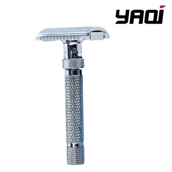 Rasoio per barba Yaqi regolabile Il taglio finale Rasoio di sicurezza color cromo da collezione Regalo di compleanno per il fidanzato