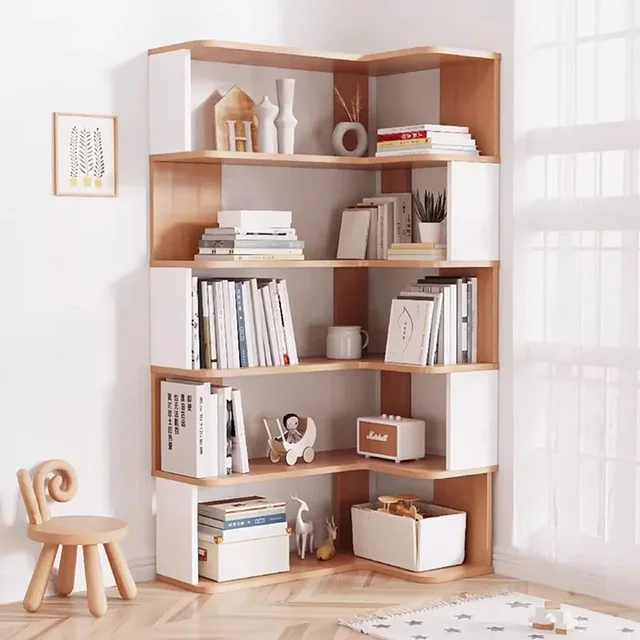 공간 절약형 모던 북유럽 코너 탄창 선반은 가정, 사무실, 서재에 이상적입니다.