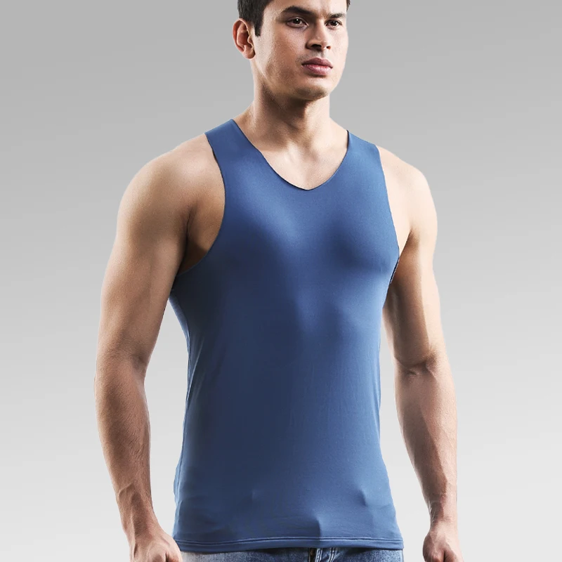 Men's Thermal Vest Seamless Autumn and Winter Velvet Thickeneded Slim Large Size Bottoming Shirt Intimates Vest Trbottomy