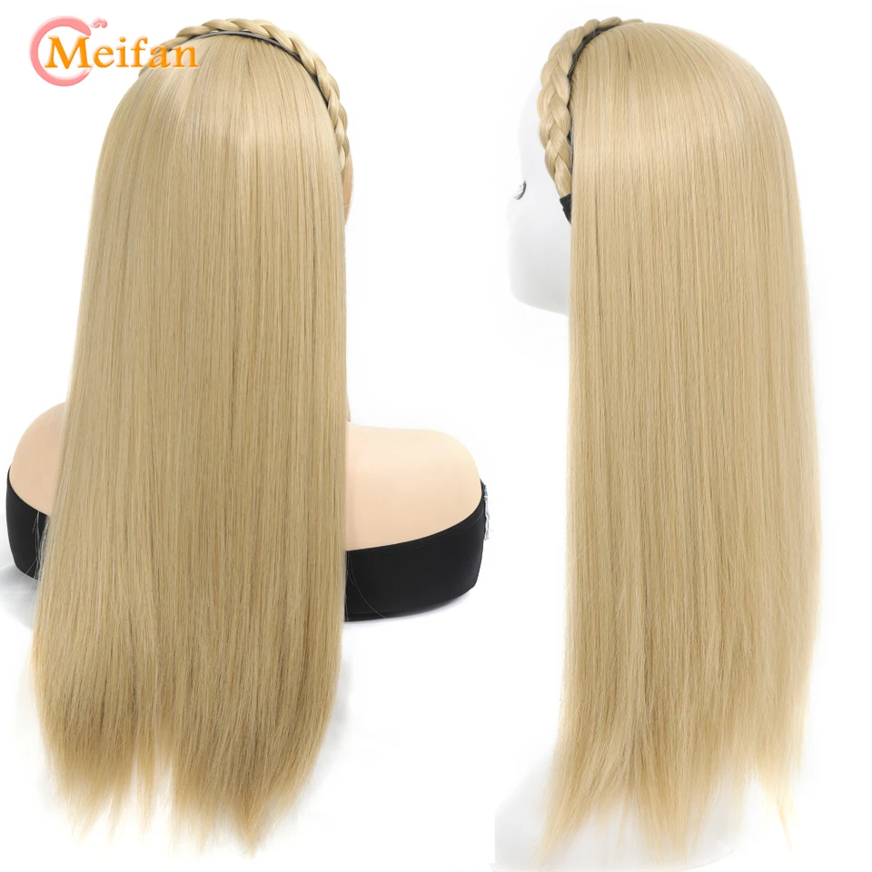 Mädchen Stirnband Mit Haarverlängerung – 30 Cm Lange Perücke, Synthetisch, Glatt, Für Urlaubsfotos & Styling, In 4 Farben