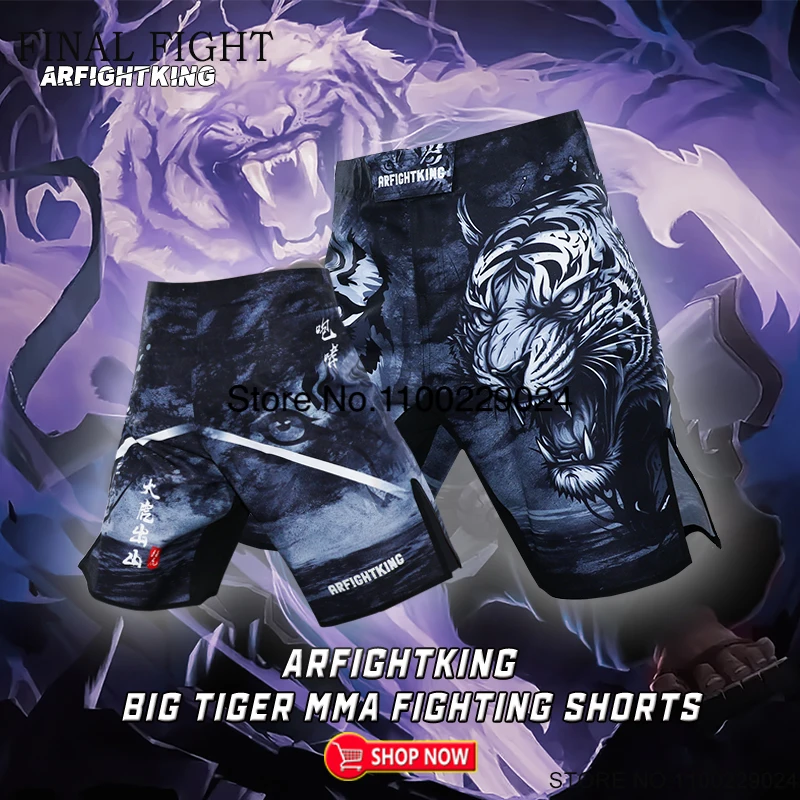 MMA Shorts Printing Boxing Shorts Breathable Muay Thai Pants Martial Arts Sparring Grappling Kickboxing Grappling Fight Wear