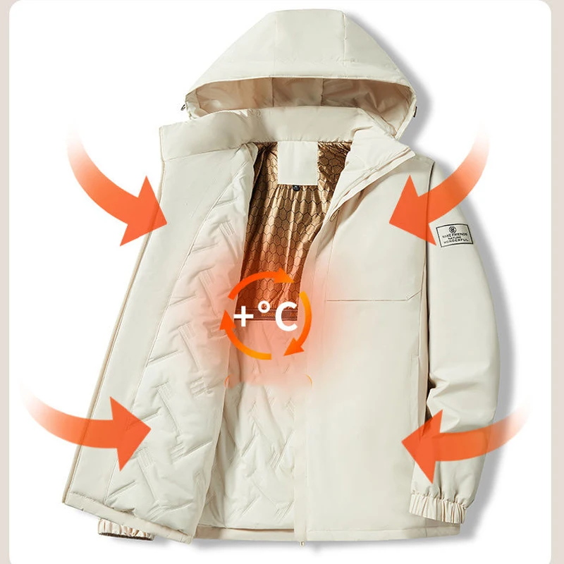 Warm Men's Cold Jackets Thickening Winter Padded Jacket Men Windbreak Mountaineering Graphene Outdoors Motion Man Coat Coats Hot