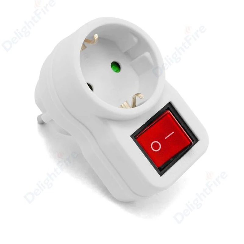 EU Plug Adapter With Switch ON/OFF Power Converter 1 To 1/2/3 Way EU Standard Electrical Socket