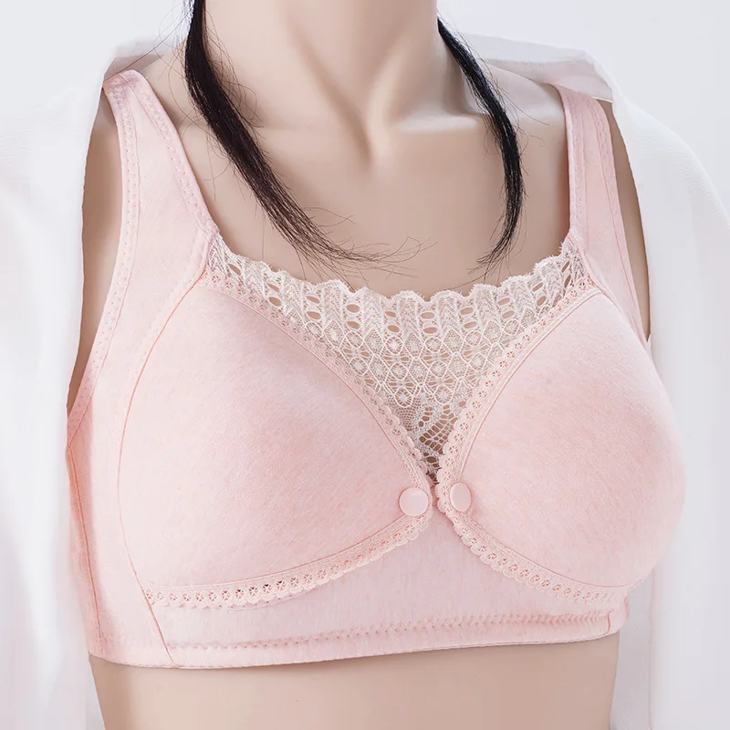 Front-opening Button-fastening Nursing Bra To Prevent ExposureDuring Pregnancy NoUnderwire Gathering PostpartumFeeding Underwear