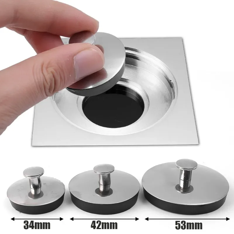 Rubber Bath Plug 1-3PCS Stainless Steel Kitchen Sink Plugs Universal Leakproof Stopper Washbasin Water Stopper Bathroom Supplies,shower water stopper,silicone drain stopper,drain stopper,basin drain stopper,bathroom sink plug,bathroom sink stopper,washbasin drain plug