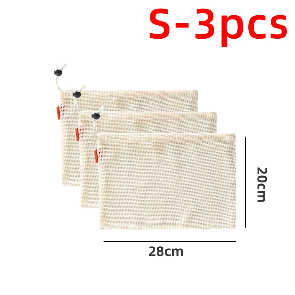 Eco-Friendly Reusable Cotton Mesh Produce Bags