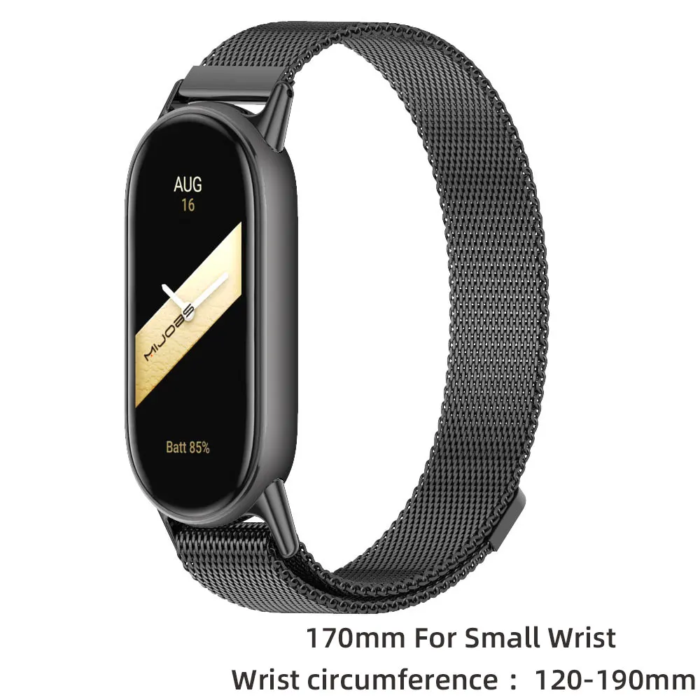 MIJOBS Edelstahl-Armband Für Xiaomi Mi Band 8/9/10 – Verstellbar, Atmungsaktiv, Mit Faltschließe