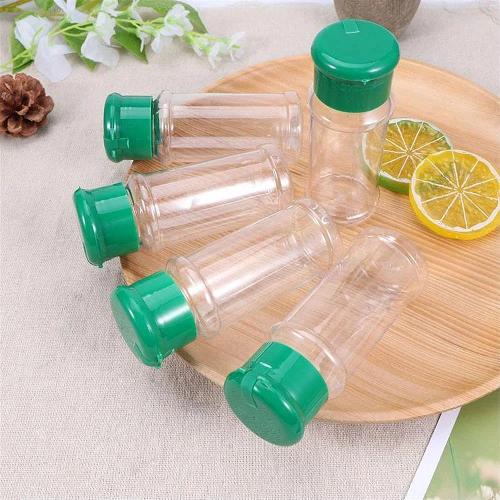 5pcs Plastic Spice Salt Pepper Shakers Seasoning Jar Portable Camping BBQ Condiment Vinegar Bottle Kitchen Cruet 100 ml seasoning jar salt shaker spices bottle salt pepper shakers
